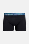 Boxer bleu foncé by ACCESSORIES BY JACK & JONES avec une ceinture élastique à motifs bleu et vert.