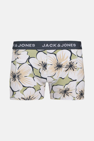 Multikleuren boxer van ACCESSORIES BY JACK & JONES met een wit en beige bloemenpatroon.