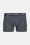 Boxer bleu foncé rayé blanc de Accessories by Jack & Jones, avec ceinture logotypée.