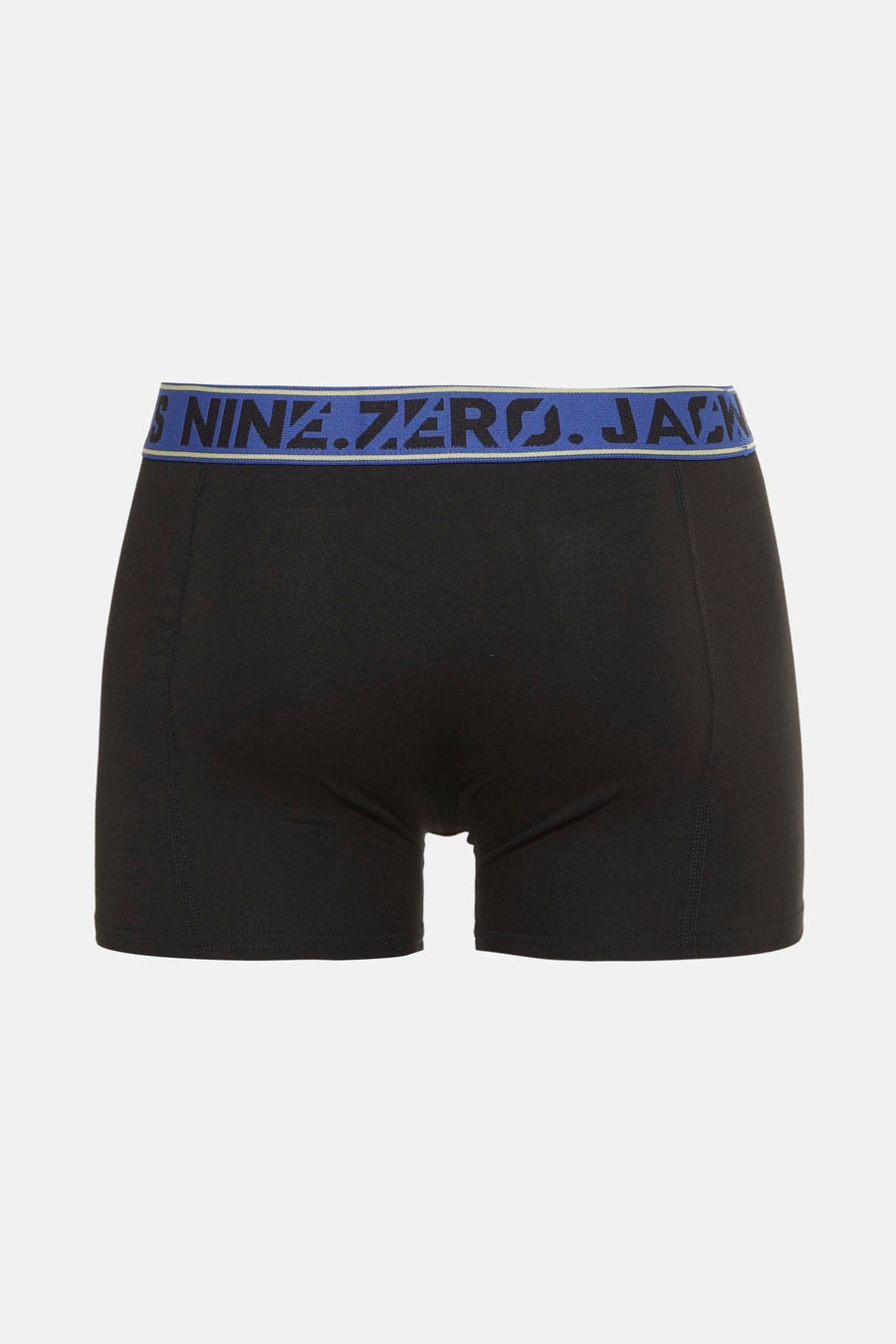 Boxer noir de ACCESSORIES BY JACK & JONES, avec une ceinture élastique bleue portant l'inscription.