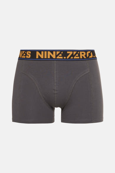 Boxer gris par ACCESSORIES BY JACK & JONES avec une ceinture noire et jaune.