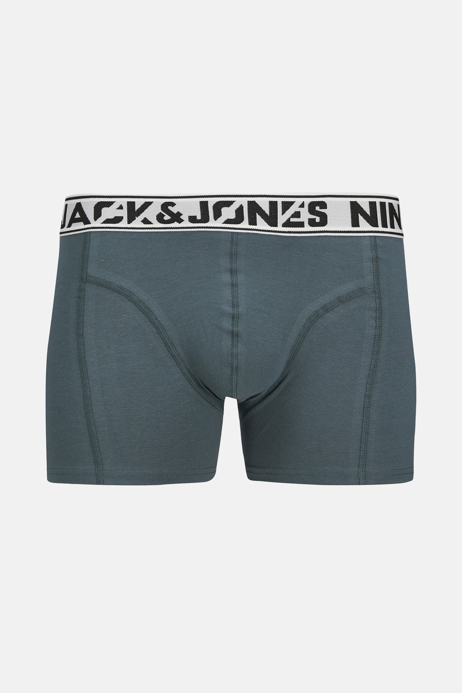 Grijs gemêleerde boxer van ACCESSORIES BY JACK & JONES, met een wit en zwart elastische tailleband met logo.