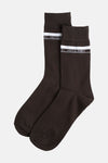 Chaussettes marron par ACCESSORIES BY JACK & JONES, avec une bande blanche et le logo de la marque.
