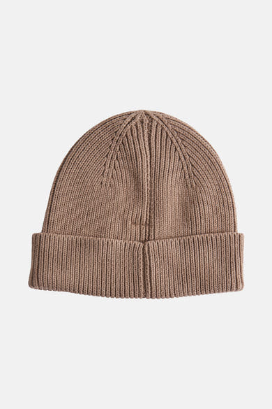Bonnet beige en tricot, de Accessories by Jack & Jones, avec une texture côtelée.