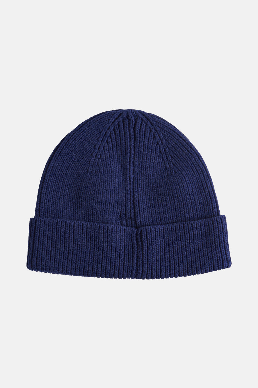 Bonnet bleu d'ACCESSORIES BY JACK & JONES en maille côtelée classique, avec un revers.