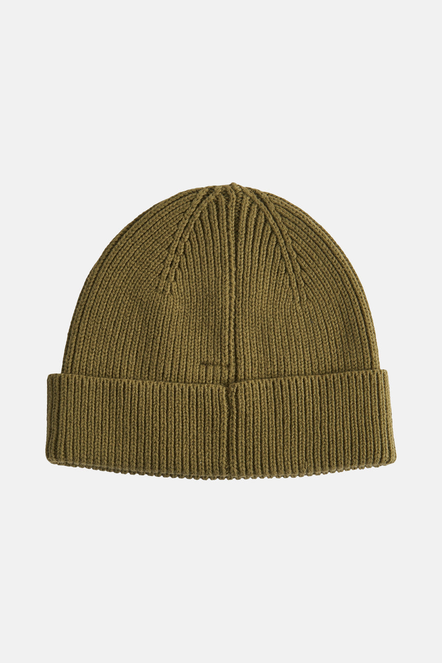 Bonnet vert par ACCESSORIES BY JACK & JONES en tricot côtelé avec bordure retournée.