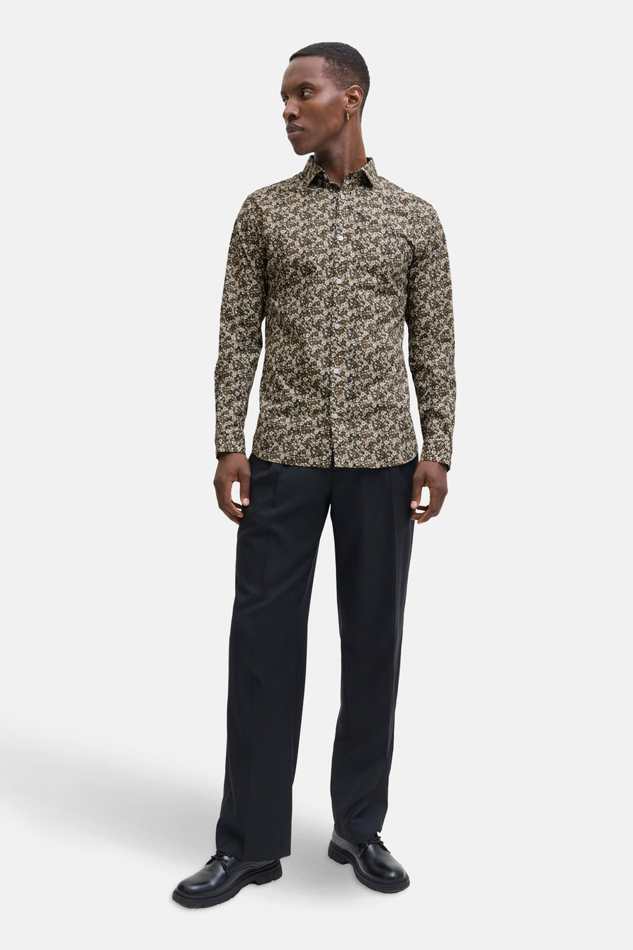 Multikleurig overhemd met lange mouwen van PREMIUM by JACK & JONES met bloemenprint.