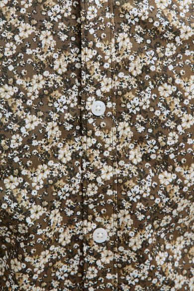 Multikleurig overhemd met lange mouwen van PREMIUM by JACK & JONES met een bloemenpatroon en knoopsluiting.
