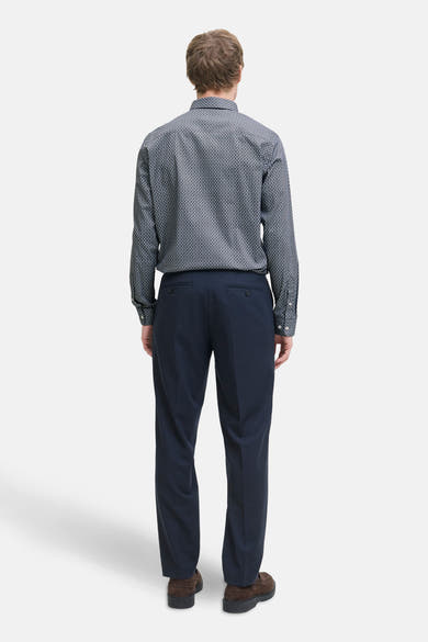 Blauw overhemd met lange mouwen, van PREMIUM by JACK & JONES, met een subtiel geometrisch patroon.