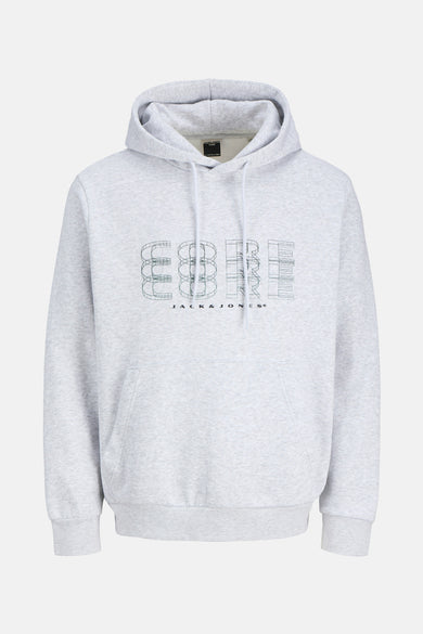 Witte hoodie van JACK & JONES, met gestileerde CORE-print op de voorkant.