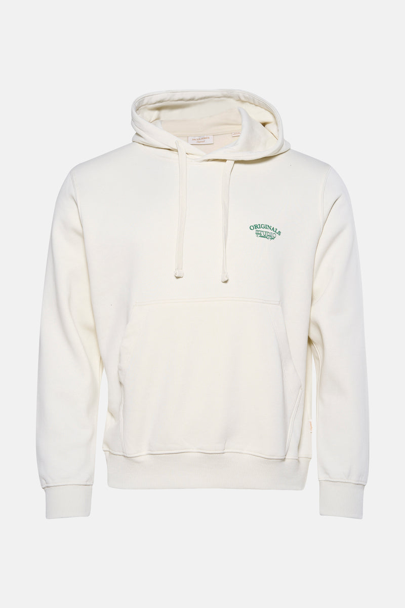 Beige hoodie van JACK & JONES met een ovale grafische print op de rug.