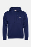 Blauwe hoodie van JACK & JONES, met trekkoord en geborduurd logo.