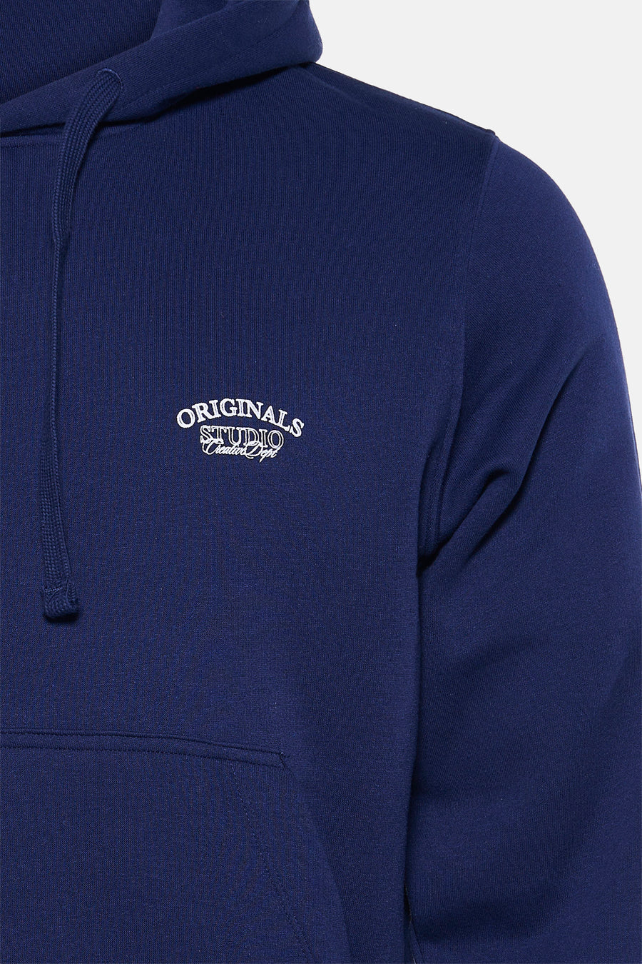 Sweat à capuche bleu de JACK & JONES, avec cordon de serrage et logo brodé.