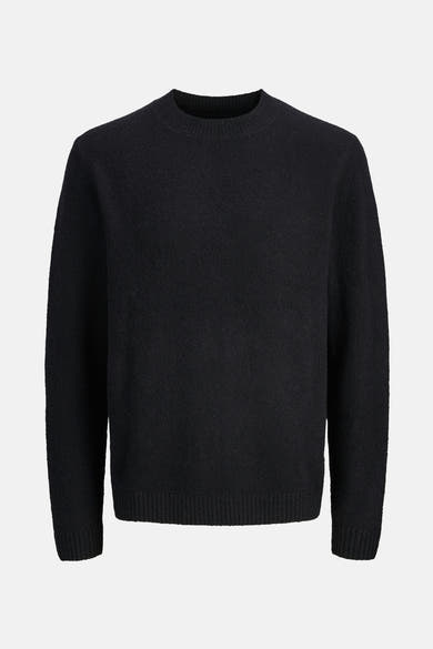 Zwart poloshirt met korte mouwen van JACK & JONES, met een subtiele textuur en een klassieke kraag.
