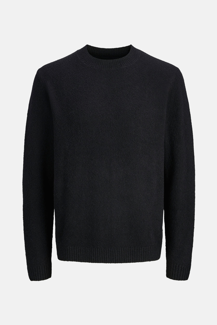 Zwart poloshirt met korte mouwen van JACK & JONES, met een subtiele textuur en een klassieke kraag.