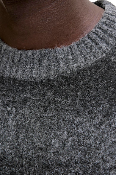 Pull met ronde hals - grijs