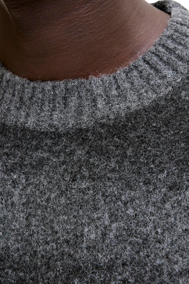 Pull met ronde hals - grijs