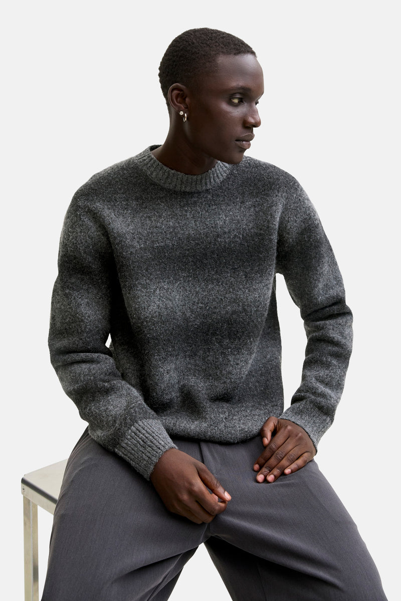 Pull met ronde hals - grijs