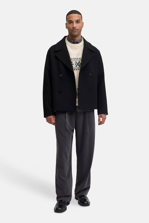 Pull met ronde hals - ecru