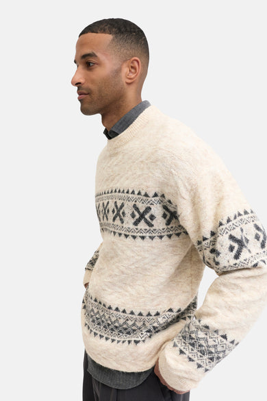 Pull met ronde hals - ecru