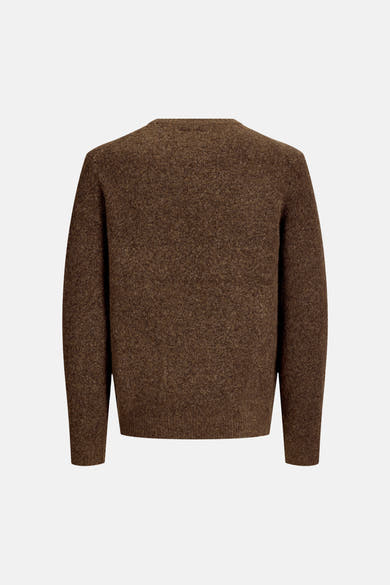 Pull col rond brun - PREMIUM by JACK & JONES