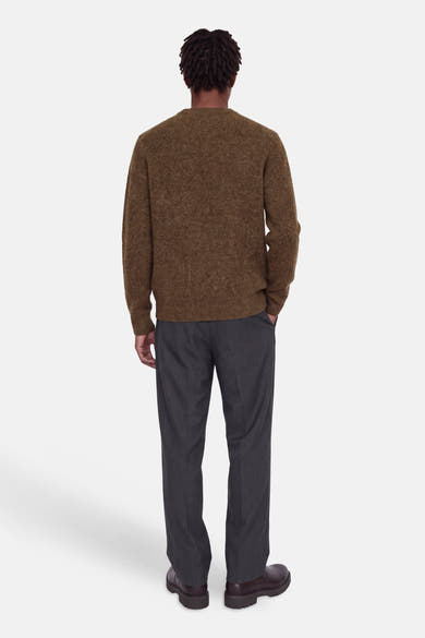 Pull col rond brun - PREMIUM by JACK & JONES