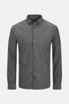 Grijs overhemd met lange mouwen van PREMIUM by JACK & JONES, met subtiel patroon, volledig geknoopt.
