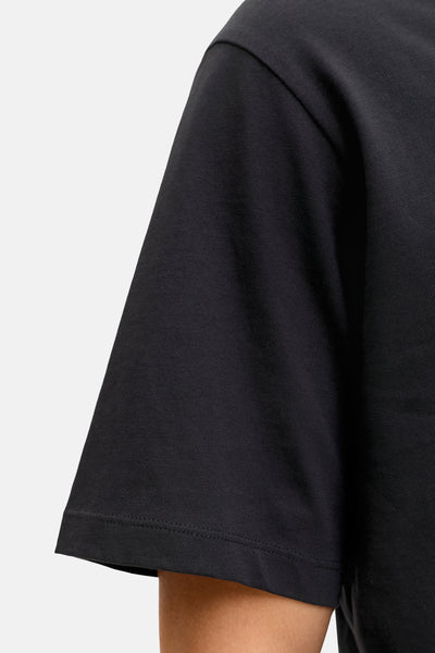Zwart T-shirt met korte mouwen van ORIGINALS BY JACK & JONES, mouw wordt getoond.