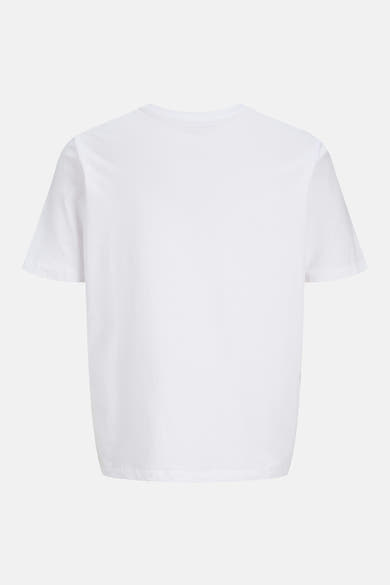 Wit T-shirt met korte mouwen van JACK & JONES, van achteren gezien op een effen achtergrond.