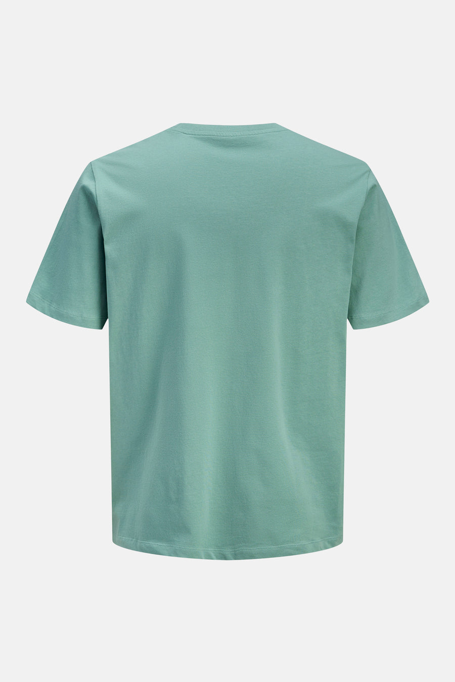 Blauw T-shirt met korte mouwen van JACK & JONES, achterkant op lichte achtergrond.