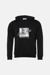 Zwarte hoodie van JACK & JONES, achterzijde, met capuchon en lange mouwen.