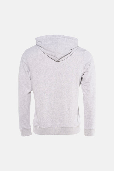 Sweat à capuche gris chiné de JACK & JONES, vue de dos.