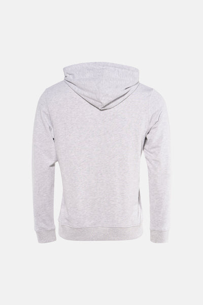 Sweat à capuche gris chiné de JACK & JONES, vue de dos.