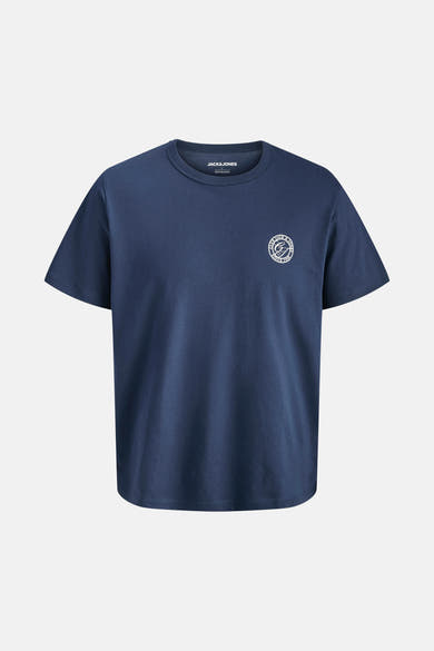 Blauw T-shirt met korte mouwen Originals van JACK & JONES, met een rond logo op de borst.