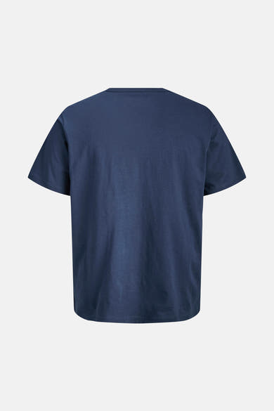Blauw T-shirt met korte mouwen van ORIGINALS BY JACK & JONES, effen, achterkant.