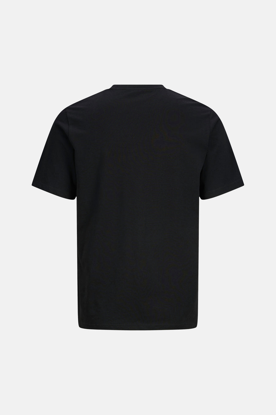 T-shirt noir de JACK & JONES, vue de dos, uni avec col rond et manches courtes.