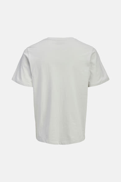 T-shirt blanc uni de JACK & JONES à manches courtes et col rond, vu de dos.