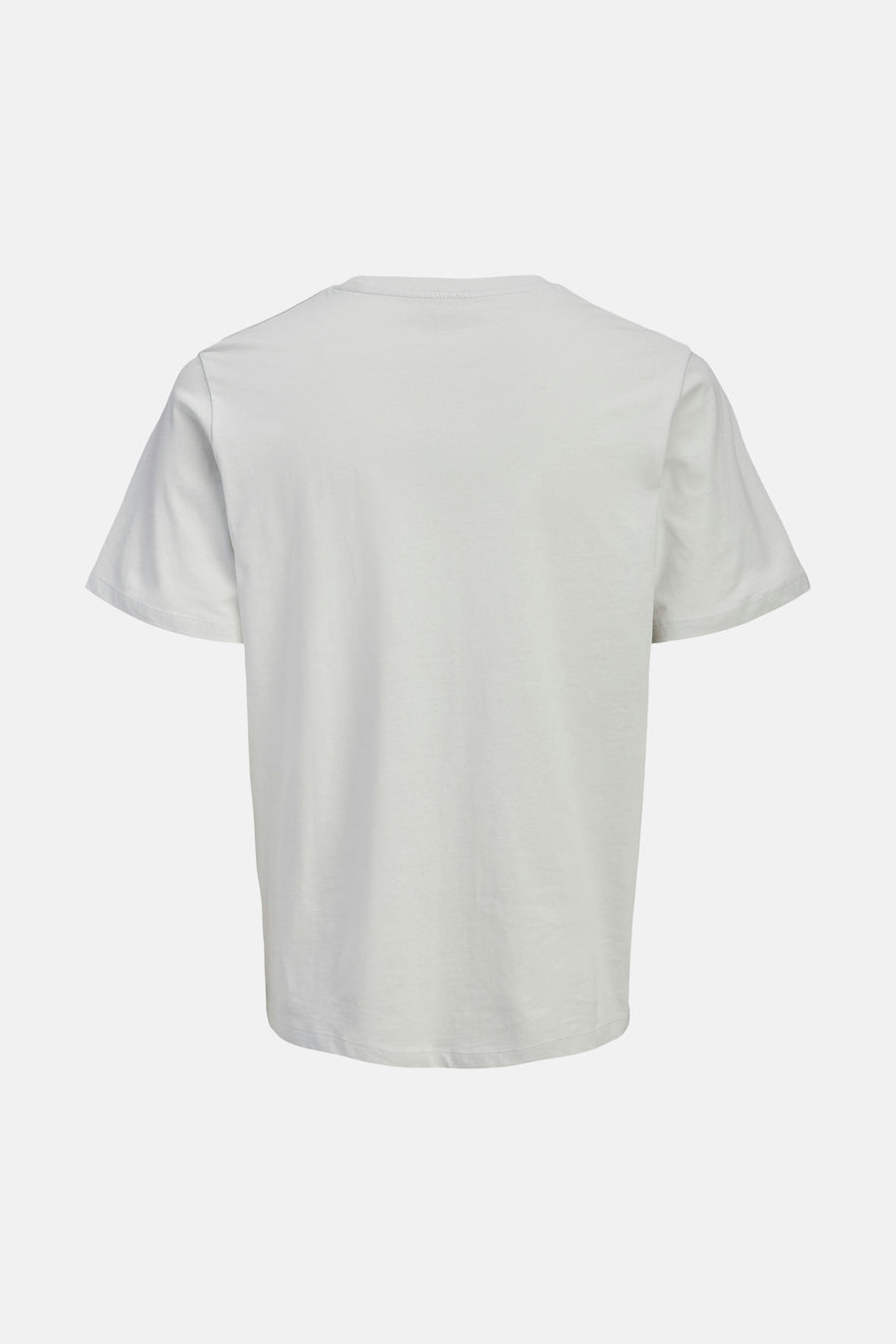 T-shirt blanc uni de JACK & JONES à manches courtes et col rond, vu de dos.