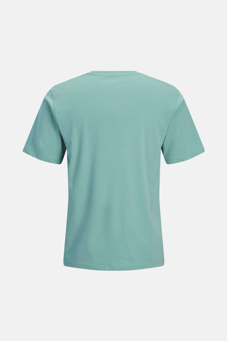 Blauw T-shirt met korte mouwen van JACK & JONES, achterkant op effen achtergrond.