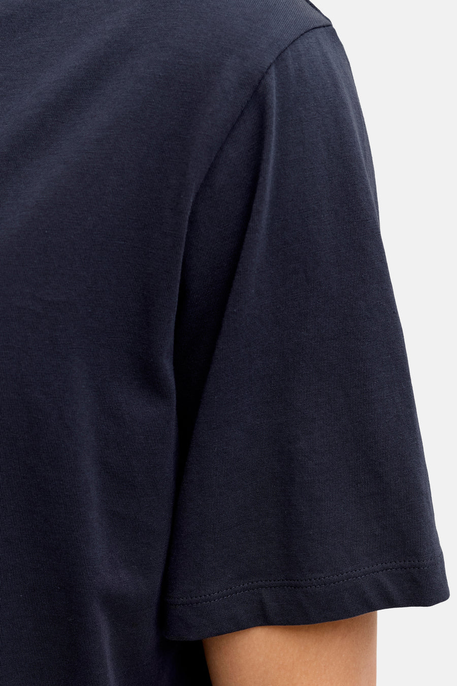 Blauw T-shirt met korte mouwen van JACK & JONES, met zichtbare textuur van de stof en zoomstiksel.