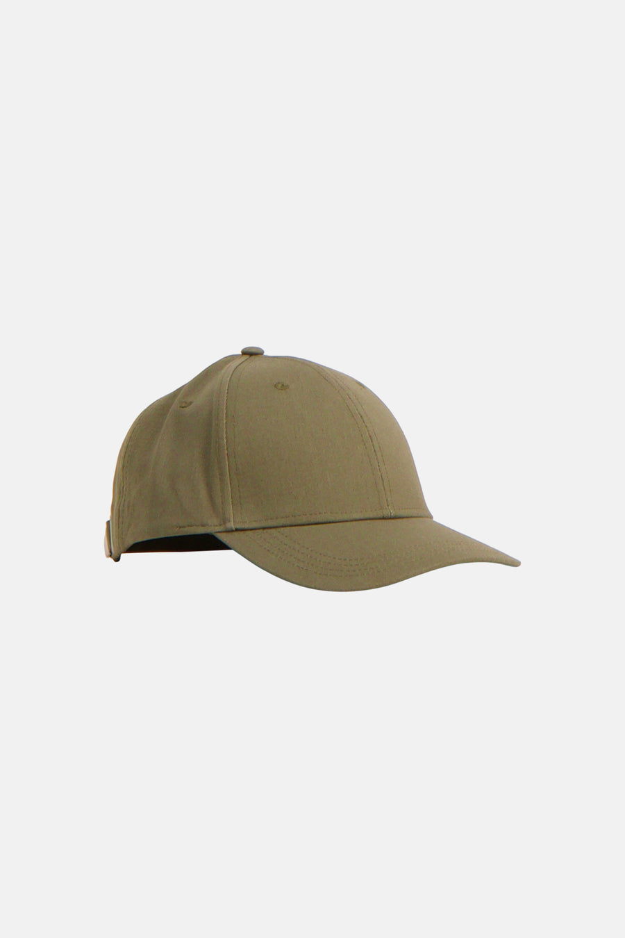 Casquette vert olive de ACCESSORIES BY JACK & JONES, vue de côté, avec une calotte structurée et une visière incurvée.