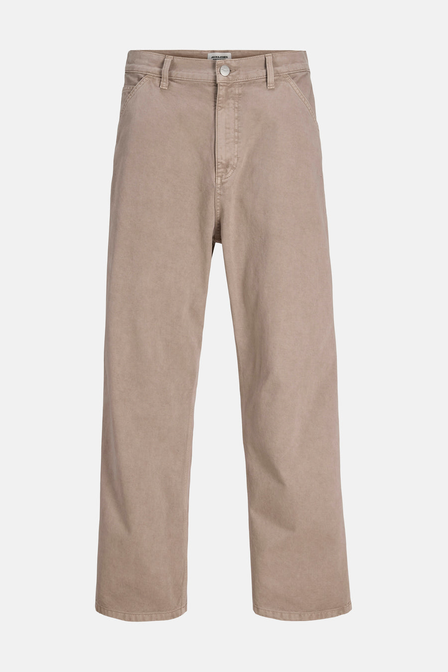 Beige broek van JACK & JONES JEANS INTELLIGENCE, relaxte pasvorm en wijde pijpen.