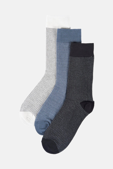 Set van drie paar veelkleurige sokken van ACCESSORIES BY JACK & JONES, met subtiele geometrische patronen.