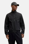 Zwarte regenjas van ORIGINALS BY JACK & JONES, met ritssluiting aan de voorkant en zwarte capuchon.