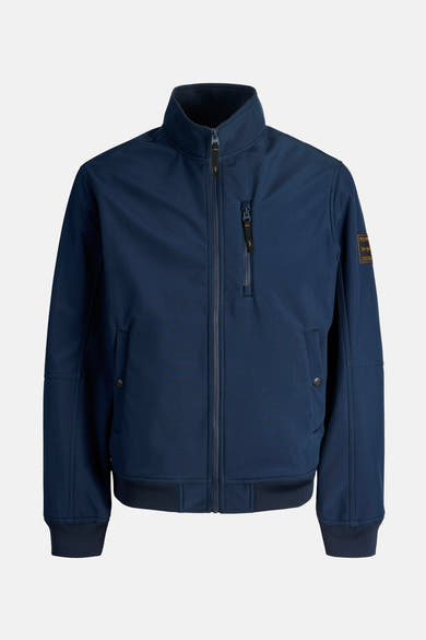 Veste de pluie bleue par ORIGINALS BY JACK & JONES avec fermeture éclair et poches boutonnées.