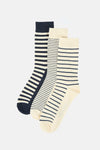 Set van meerkleurige gestreepte sokken van ACCESSORIES BY JACK & JONES, van katoenmix.