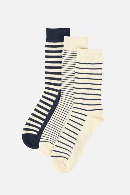 Set van meerkleurige gestreepte sokken van ACCESSORIES BY JACK & JONES, van katoenmix.