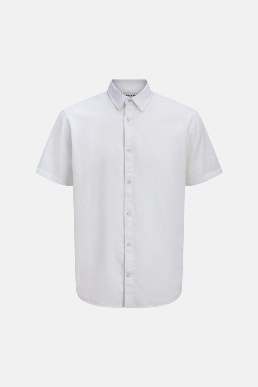 Chemise blanche à manches courtes de JACK & JONES, unie avec une texture subtile.