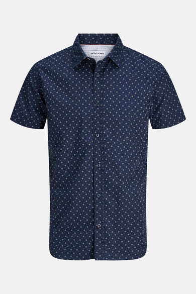 Chemise bleue à manches courtes de PREMIUM by JACK & JONES, avec un motif géométrique subtil.
