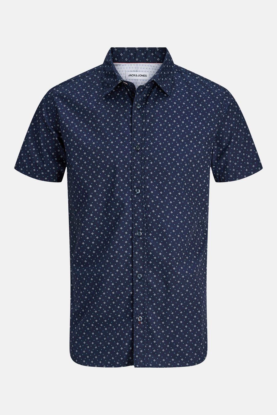 Chemise bleue à manches courtes de PREMIUM by JACK & JONES, avec un motif géométrique subtil.
